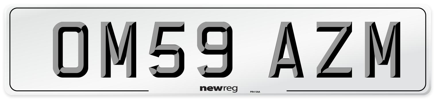 OM59 AZM Number Plate from New Reg